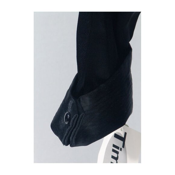 NWT Dressy Classic Black Satin Blouse 3X Button-Down Long Sleeve Cuff Time-Out - Picture 8 of 8